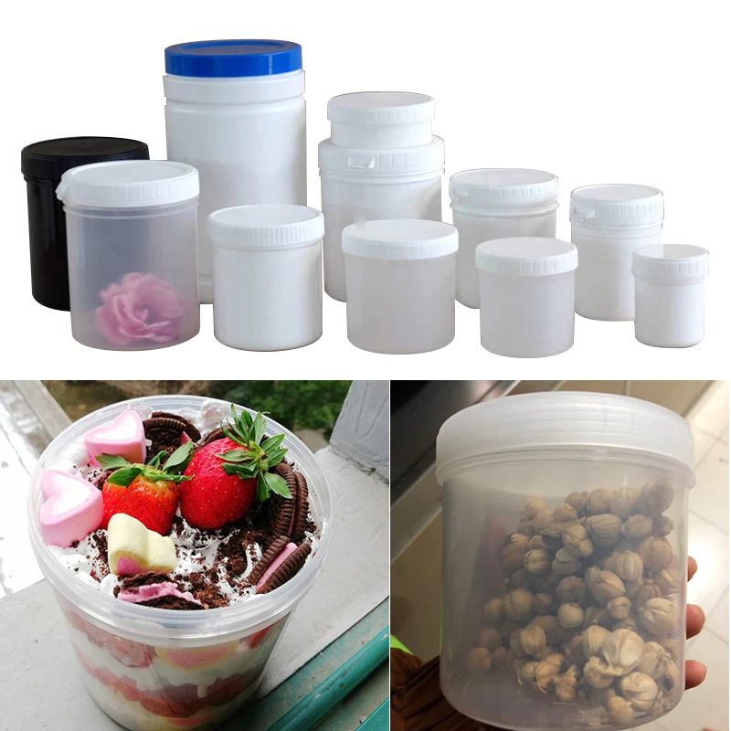 Пищевые круглые пластиковые бутылки 1000 мл зерновые Герметичные банки для