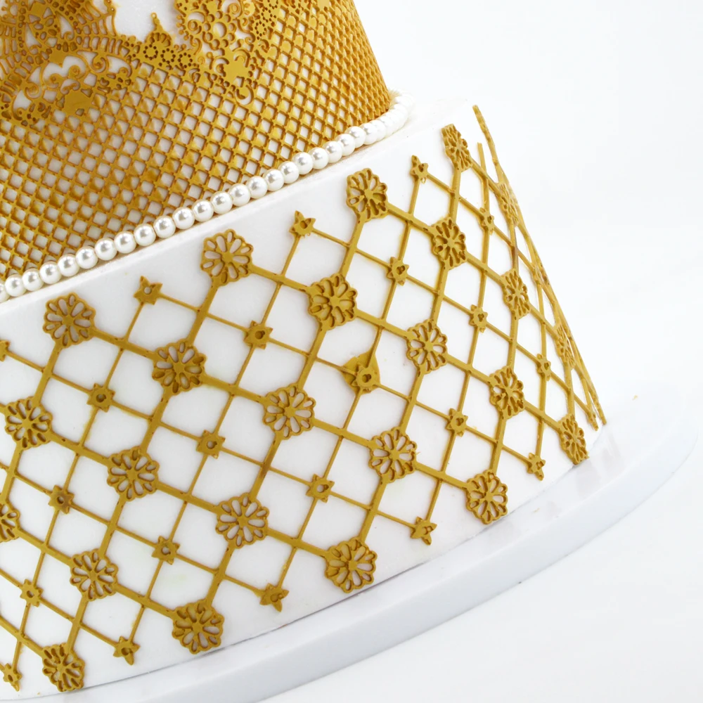 Тисненые силиконовые украшения для выпечки дизайнерские кружевные коврики