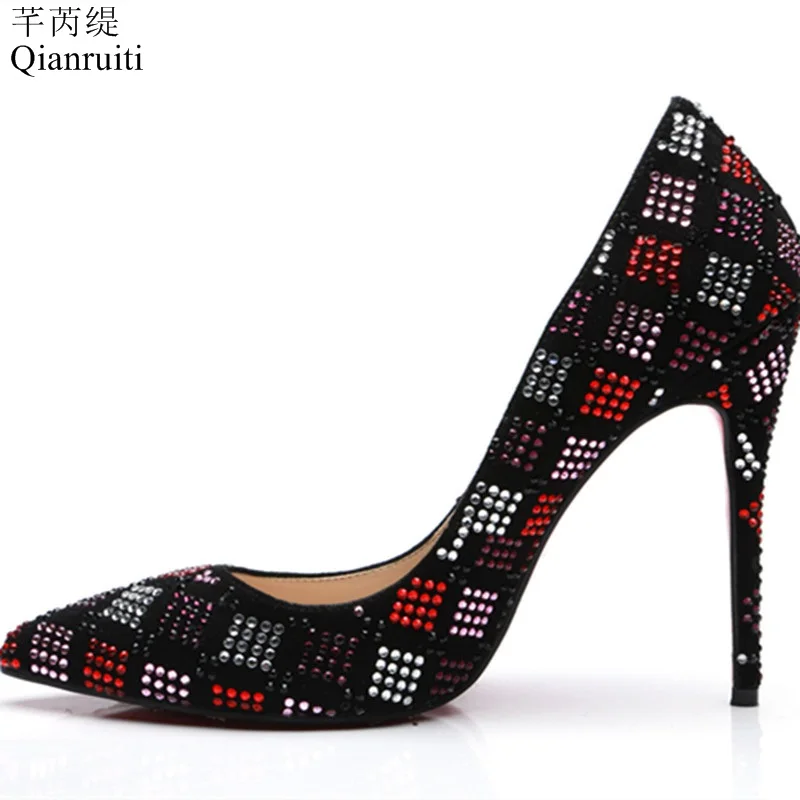 2018 Демисезонная женская обувь роскошные разноцветные туфли-лодочки на высоком