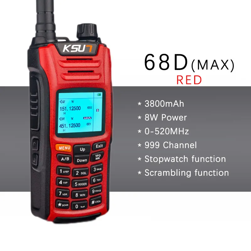 KSUN KSX68D портативный Небьющийся скрытый светодиодный светильник, дешевый двухсторонний радиоприемник - Цвет: red