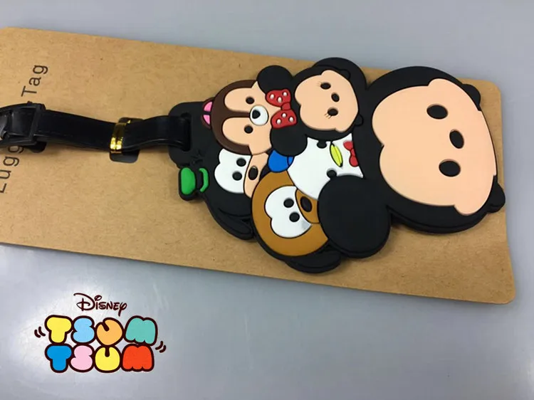 Disney мультфильм Микки Маус багажная бирка Звезда Военный костюм чехол ID адрес держатель багаж интернат тег переносная бирка кремнезема