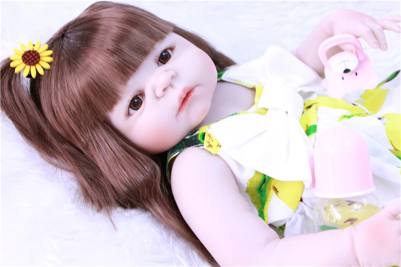 Полностью силиконовые куклы для новорожденных подарок bebe 22 дюйма Reborn menina de Silicone 55