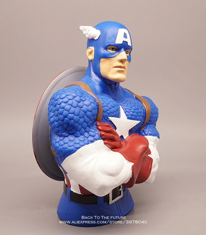 Дисней Марвел Мстители Капитан Америка копилка 24 см Акцион Фигурка Аниме Мини ПВХ Коллекционная Фигурка Игрушка модель для детей.