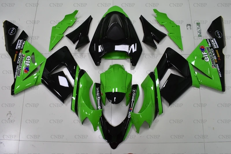 Ninja ZX 10r 2004 - 2005 Пластиковые обтекатели 04 комплекты обтекателей 05 зеленый черный