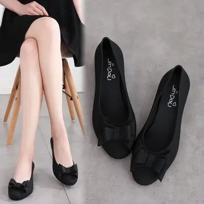 Новинка 2017 года прозрачная обувь с закрытым носком и бантом женские летние