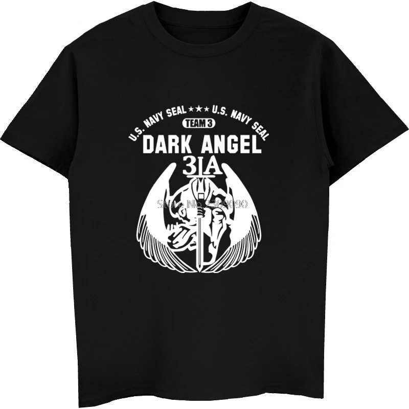 Us Navy Seal Army Special Force Dark Angel Team T-shirt Men's Cotton Short Sleeve T Shirt Cool Hip Hop Tees Tops | Мужская одежда