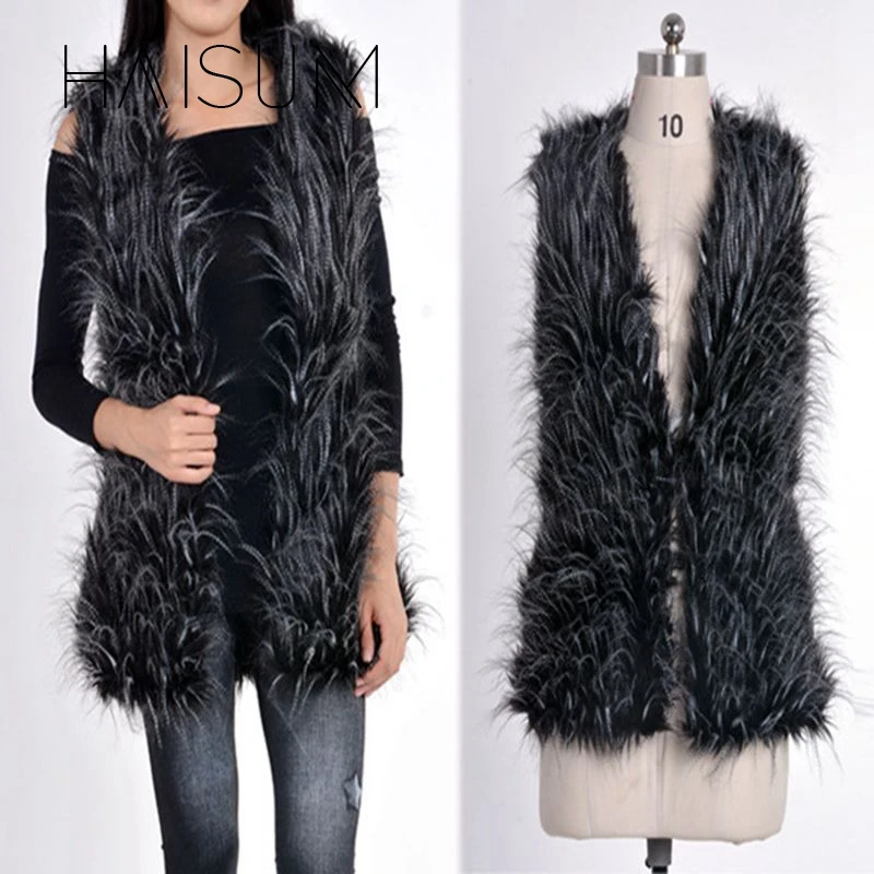 Пальто с кроликом None 2018 Акция Топ модное пальто искусственным узким жилет Haisum