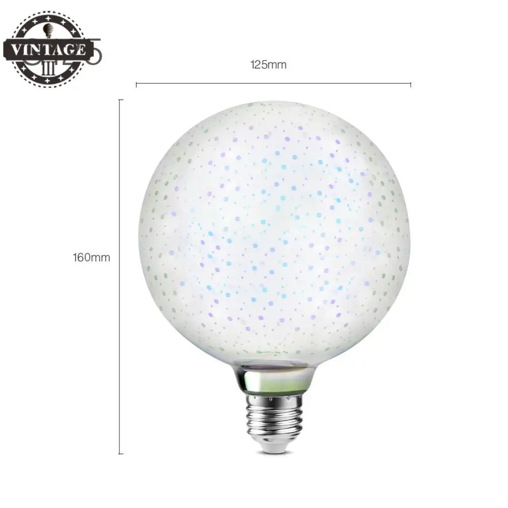 E27 4W 3D Star светодиодный светильник фейерверк с эффектом пламени лампы 110V 220V