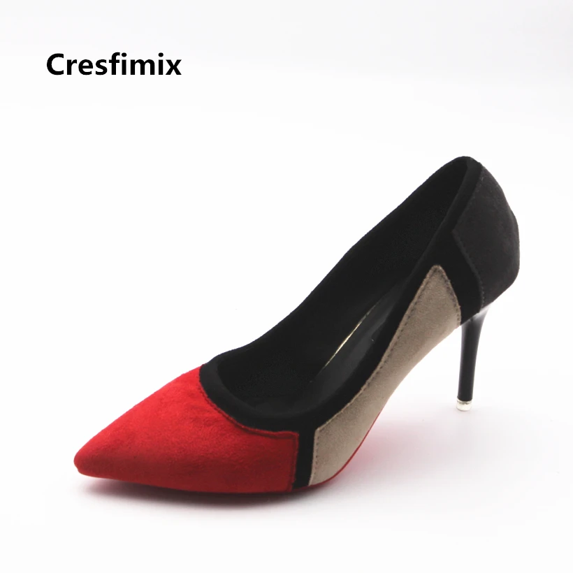 Cresfimix/женские удобные разноцветные туфли на высоком каблуке 9 см Женские вечерние