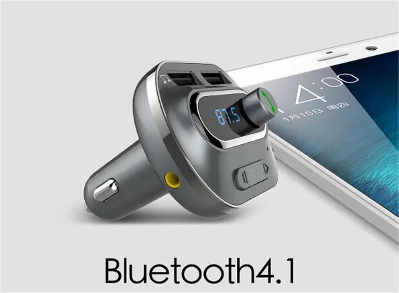 Автомобильный комплект громкой связи беспроводной Bluetooth fm-передатчик USB зарядное устройство AUX чтение microSD карты/u-диск DC 5 В 3.4A