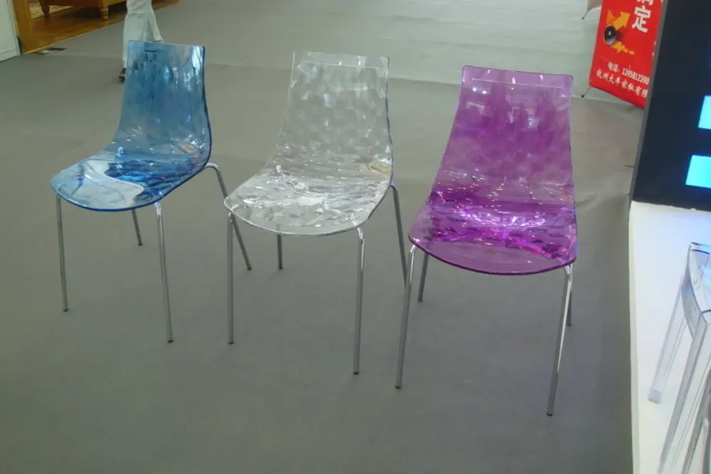 Минималистский современный Дизайн прозрачный сиденья Сталь металла ногу