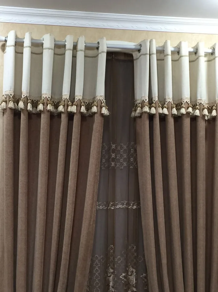 12 м/лот лидер продаж золотистая занавеска с бахромой шторы в европейском стиле