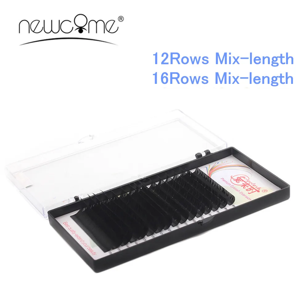 NEWCOME Mix Длина ресниц Накладные ресницы объем отдельных шелковых корейские