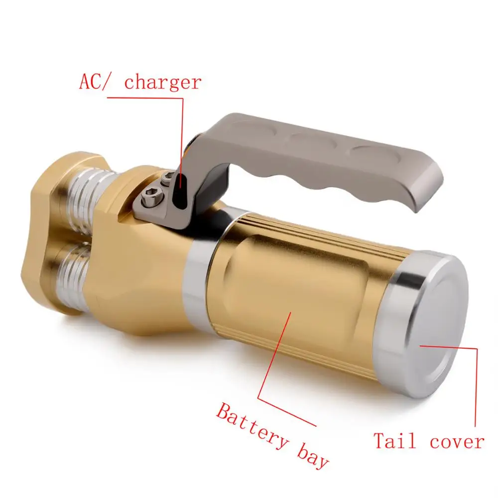 Wantye Rechargerable светодио дный фонарик 18650 мощный 3 * XML T6 10000 LM Тактические вспышки света