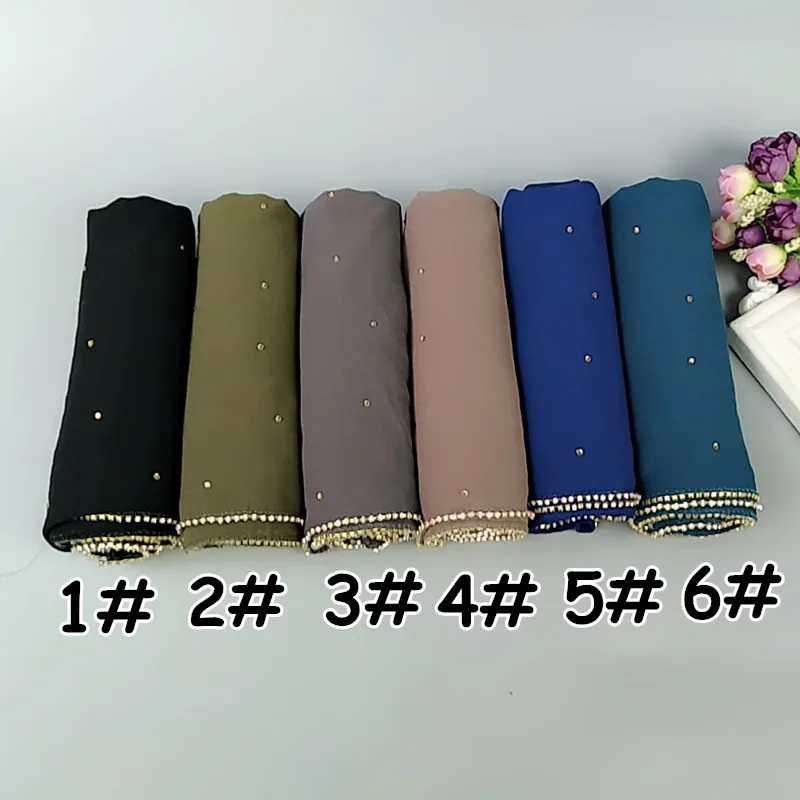 M1 Горячая продажа Алмазная бусина пузырчатая шифоновая накидка хиджаб шали