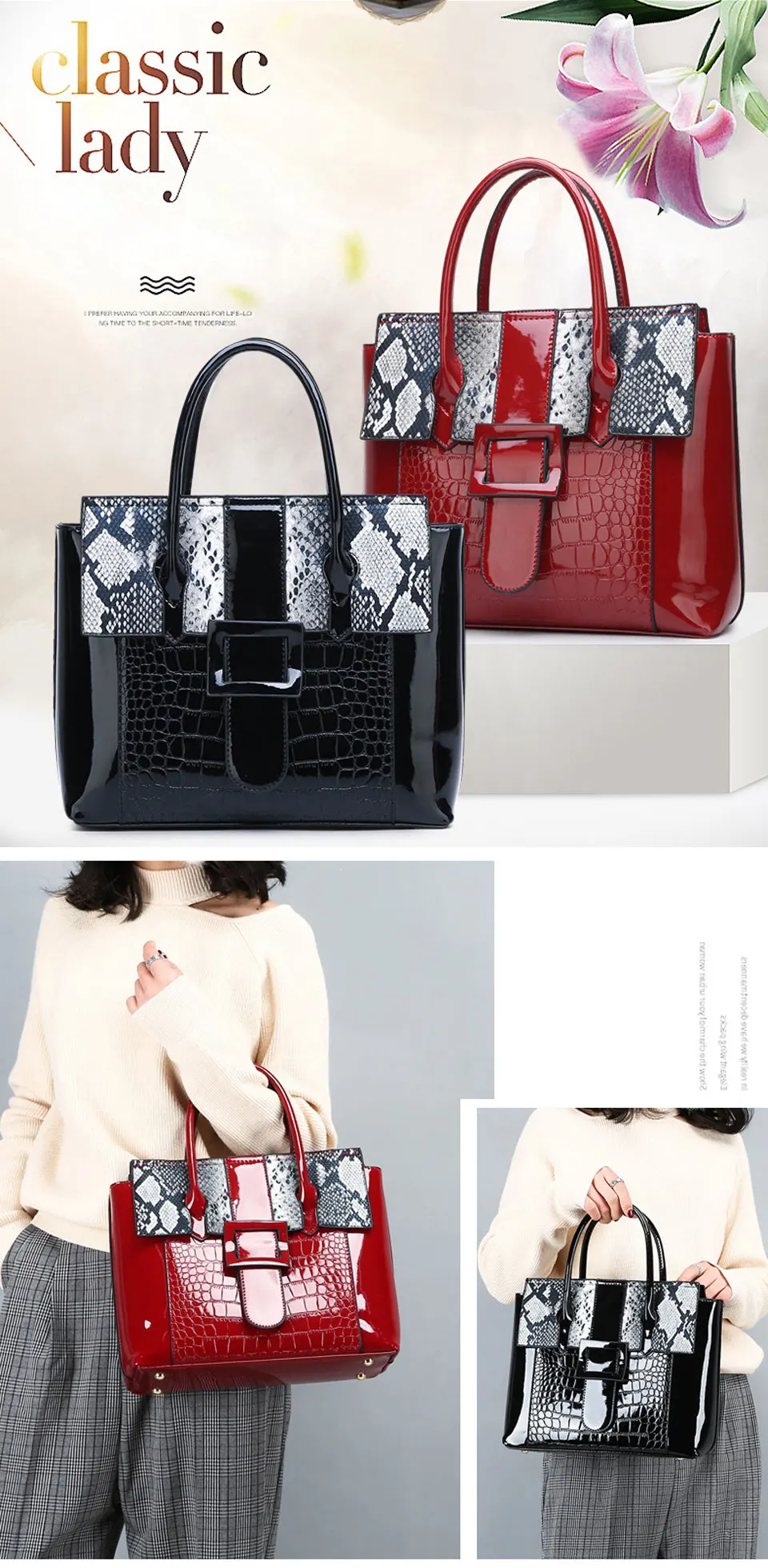 ACELURE Bolsa Mujer сумки для женщин роскошные сумки женские сумки дизайнерские Змеиный узор кожаная сумка через плечо
