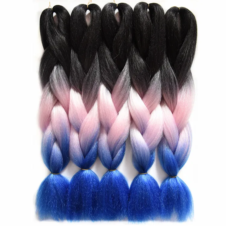 Chorliss 2" Ombre Плетение Волос вязанная косами jumbo косы синтетических крючком Химическое наращивание волос blacktpurpletmint Зеленый 100 г/упак - Цвет: P2/350