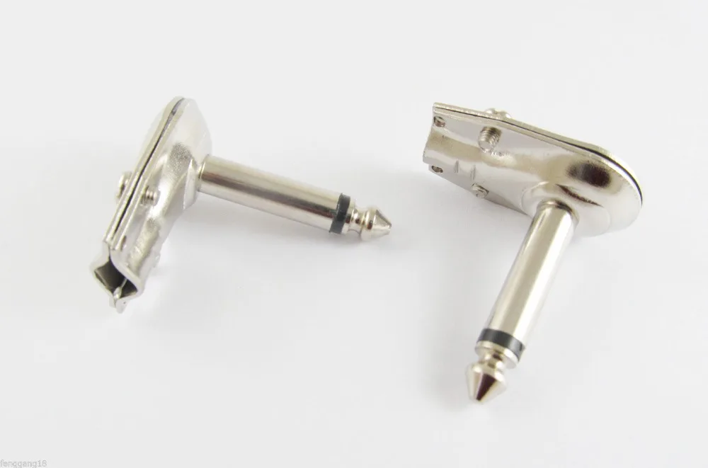 

10 шт. 1/4 дюйма 6,35 мм моно-динамик прямоугольный гитарный телефонный разъем металлический корпус серебристый