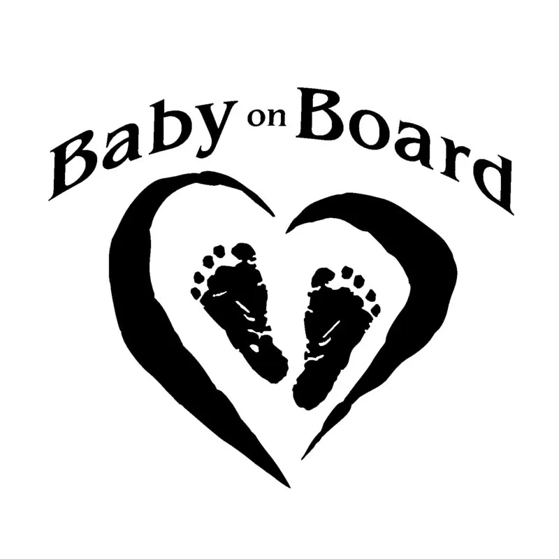 

16.3*14CM BABY ON BOARD Stickers Foot Prints JDM funny Vinyl Car Window Decal wall sticker