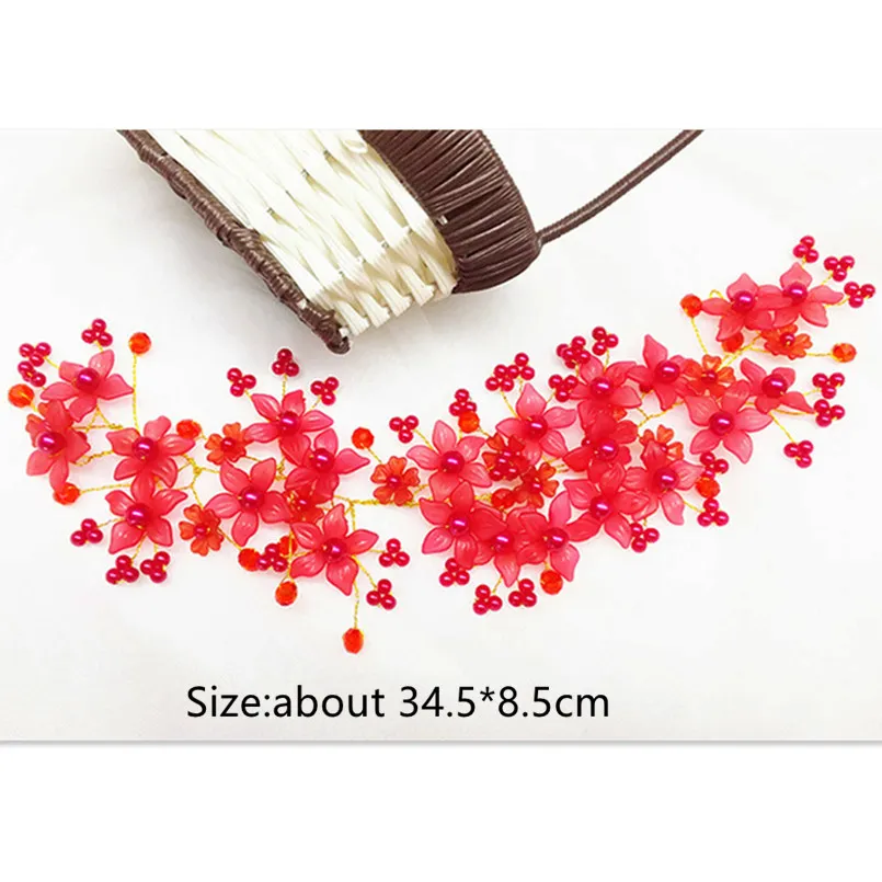 Красивое свадебное украшение невесты ручная работа имитация жемчуга цветы