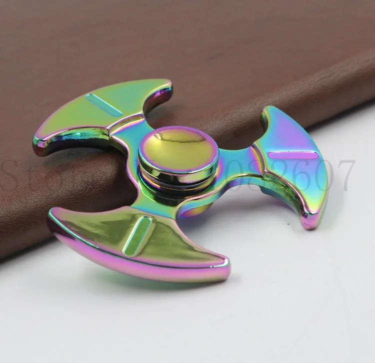 Радужные Спиннеры металлические три спиннера EDC ручной Спиннер для пальцев