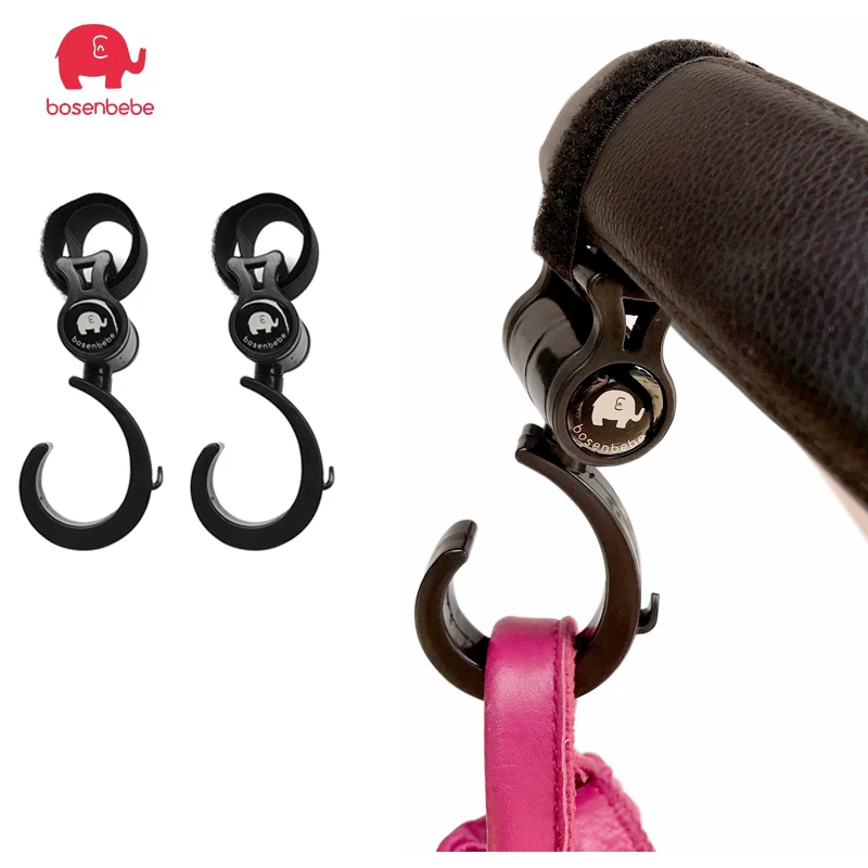 

2Pcs/Set Baby Stroller Hanger Bag Stroller hooks Pram Rotate 360 Cart Hook Baby Stroller Accessories Free Shipping