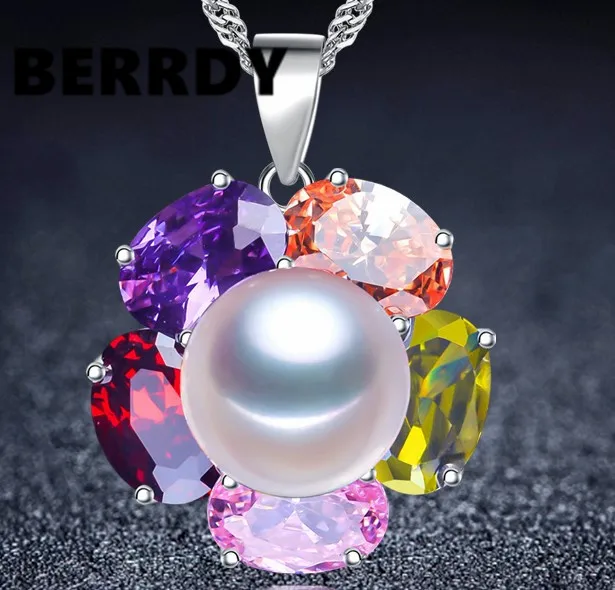 4 Цвет реальные кристальночистые жемчужные ожерелья с кулоном блестящие Фул