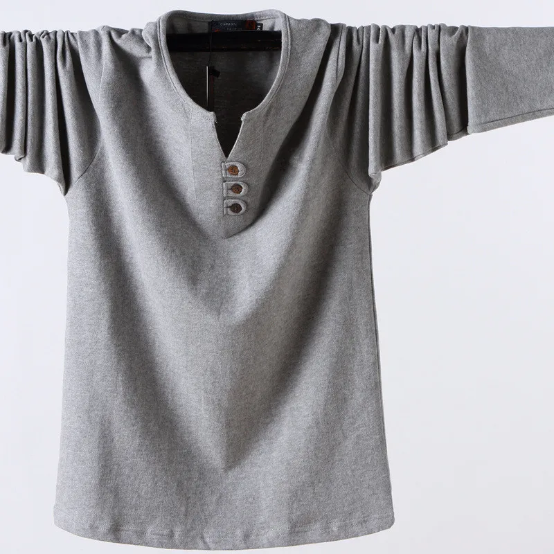 Мужская футболка с длинным рукавом свободная большого размера треугольным