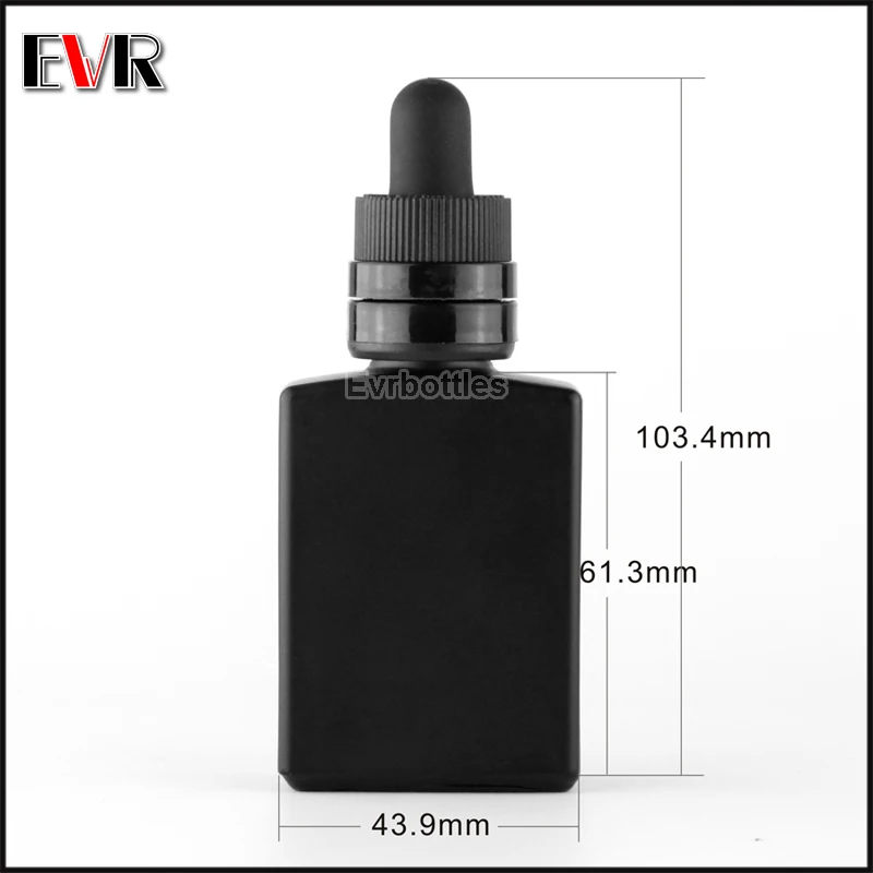 30 мл матовая черная прямоугольная стеклянная бутылка капельница с новейшей
