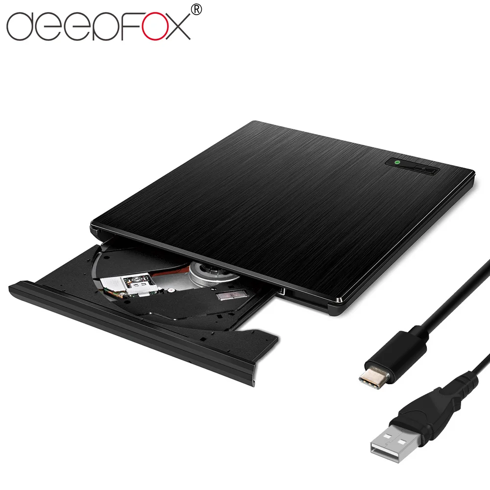 Deepfox внешний тонкий USB 3 1 DVD горелка RW Тип C CD привод Superdrive Портативный для Apple MAC PC