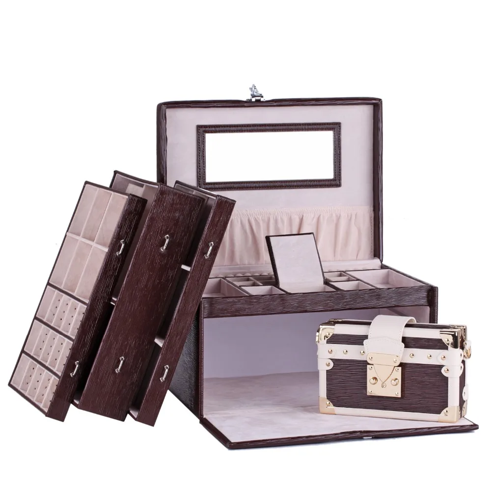 Большая коробка для ювелирных изделий браслет дорожная сумка часы чехол