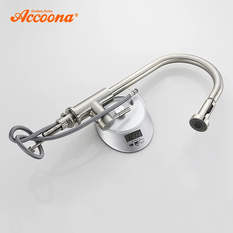 Кухонный Смеситель Accoona кухонный кран с одной ручкой поворотный из нержавеющей