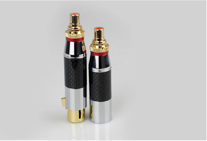 Углеродное волокно позолоченный Аудио Адаптер XLR 3Pin мужской/женский RCA Женский аудио адаптер Разъем конвертер HIFI поддерживается