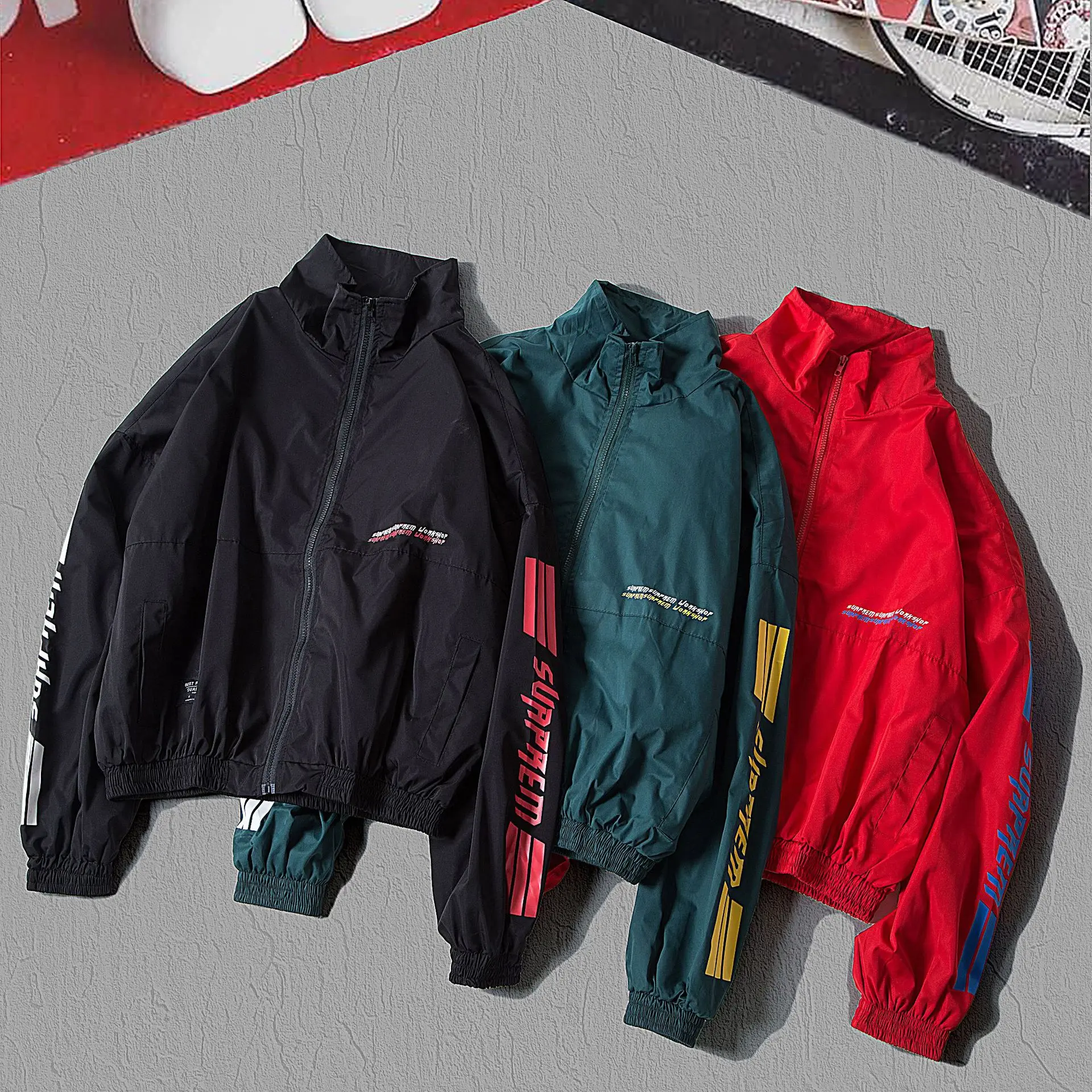 ZK новый цвет блок лоскутное печатных трек повседневный мужской жакет Zip Up