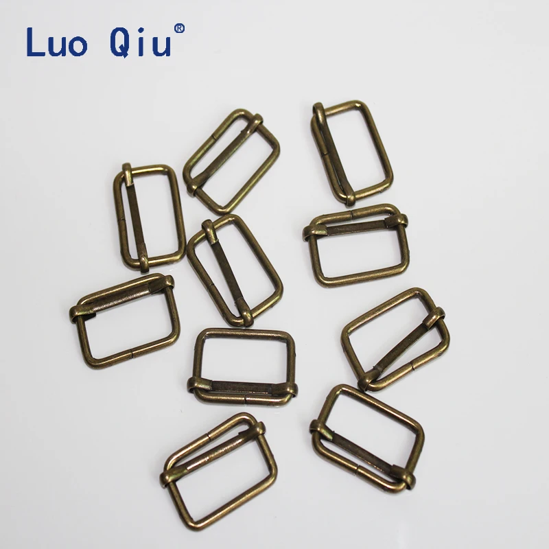 Luo Qiu 300 шт./лот 25 мм 1 дюйм бронзовая тесьма Регулируемая пряжка подтяжки пряжки