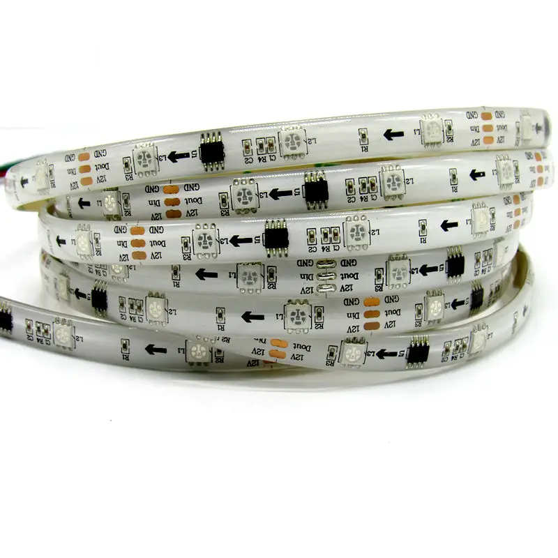 

5M 30LEDs/m WS2811 LED Strip light 5050 SMD RGB Pixel Digital Flexible Tape TV Addressable 2811 White PCB Waterproof IP65 DC12V