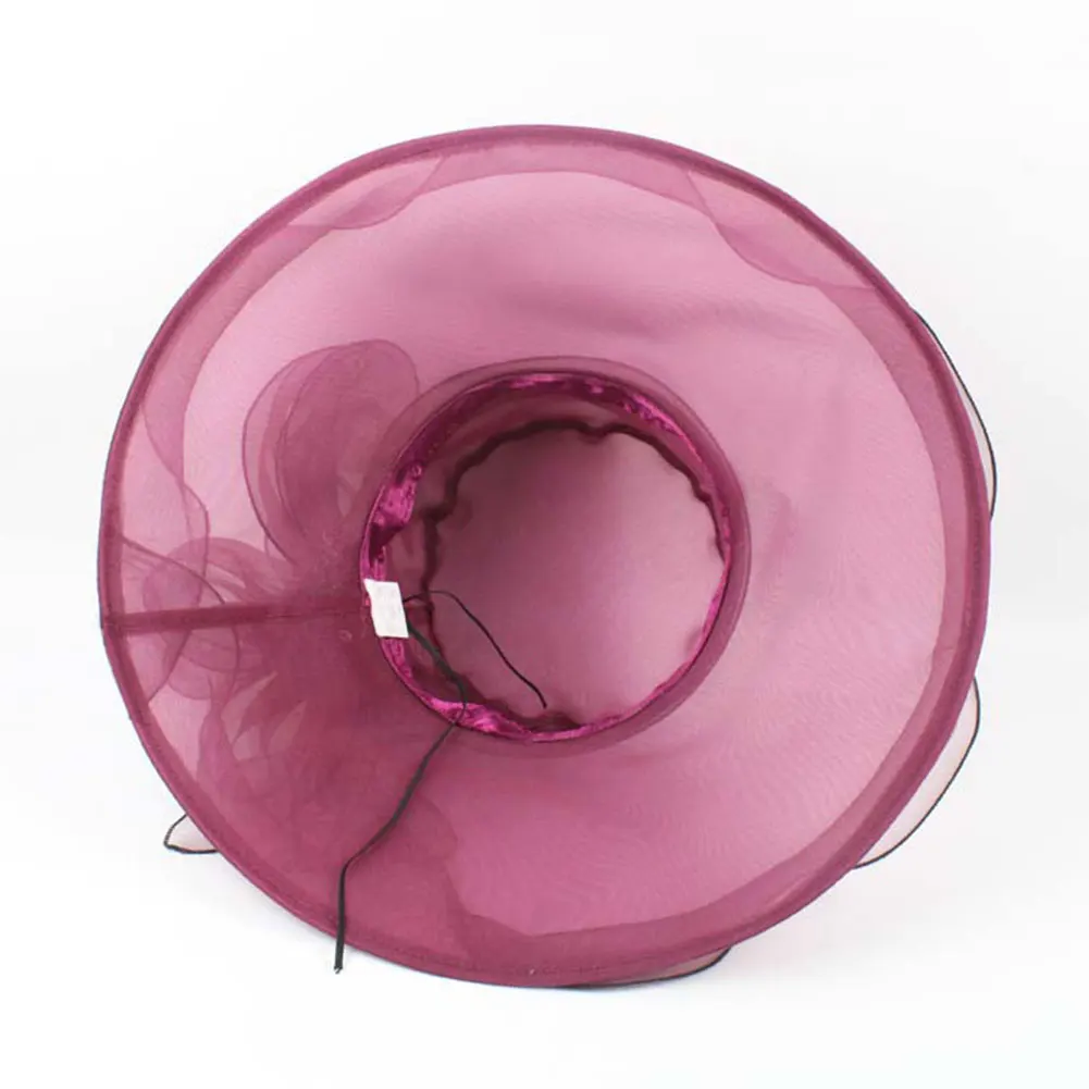 Шляпа Женская кружевная с широкими полями Модная элегантная пляжная Панама от