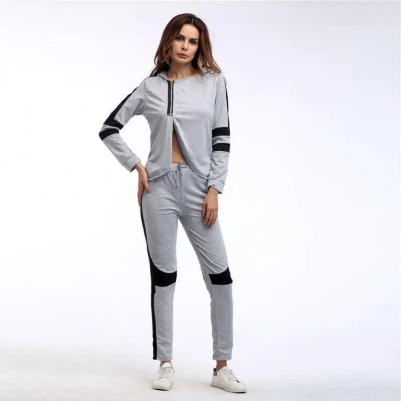 2018 Осень Slim Fit пикантные пупочной с капюшоном длинными рукавами хлопковый костюм