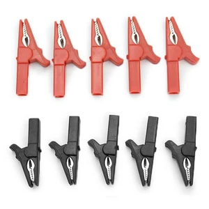 5 шт.10 шт., красный и черный пластиковые зажимы типа крокодил провод для тестового зонда, крокодил, медь, зажим типа крокодил, специальный тестовый зажим 55 мм