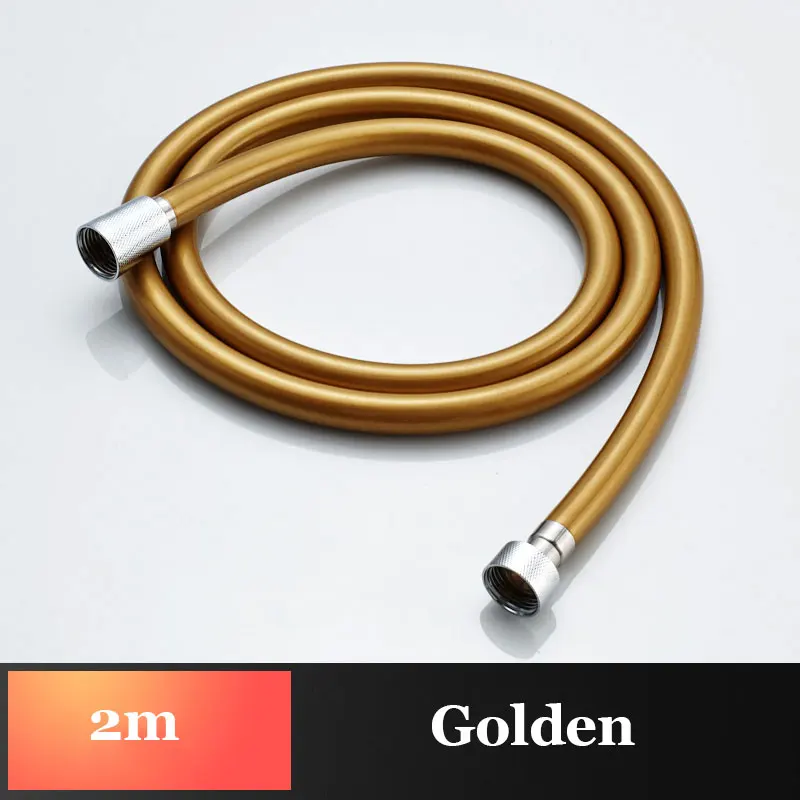 Gold 2m Bathroon шланги сантехнические ПВХ пластик 150 см/200 см душевой шланг ручная замена душа гибкий душ распылительный шланг - Цвет: Gold 2m