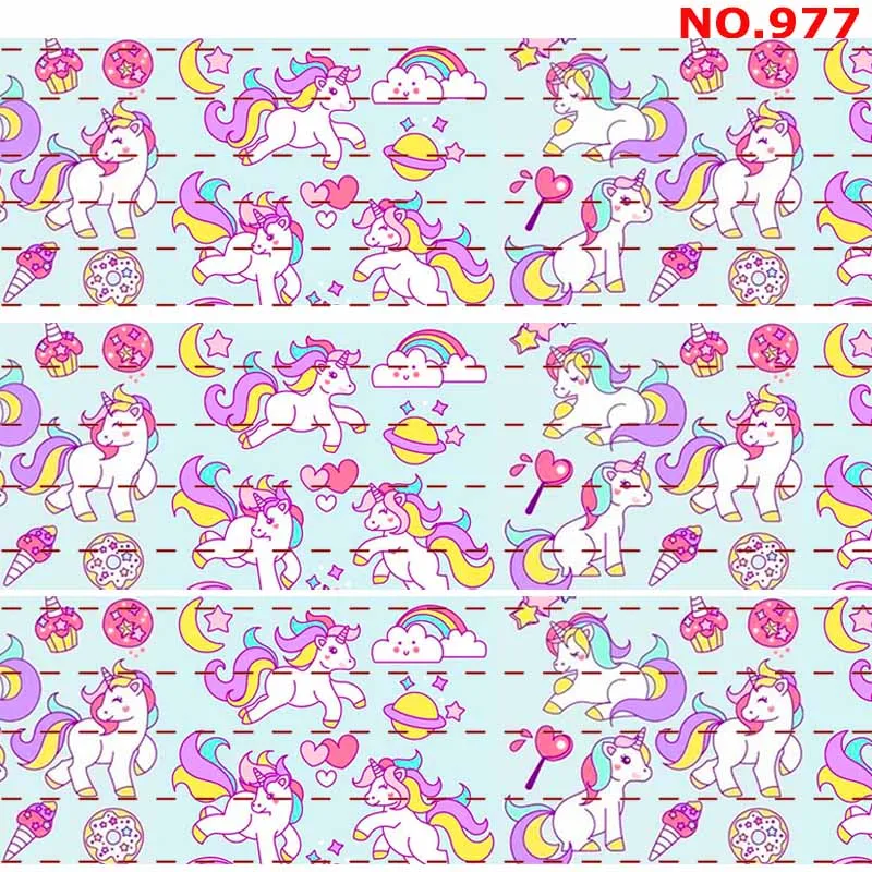 Новая распродажа 50 ярдов мультяшная Милая лента с единорогом печатная корсажная