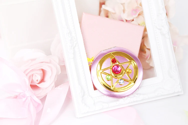 Аниме Сейлор Muun Crystal Pink в сложенном виде косметическое зеркало для макияжа