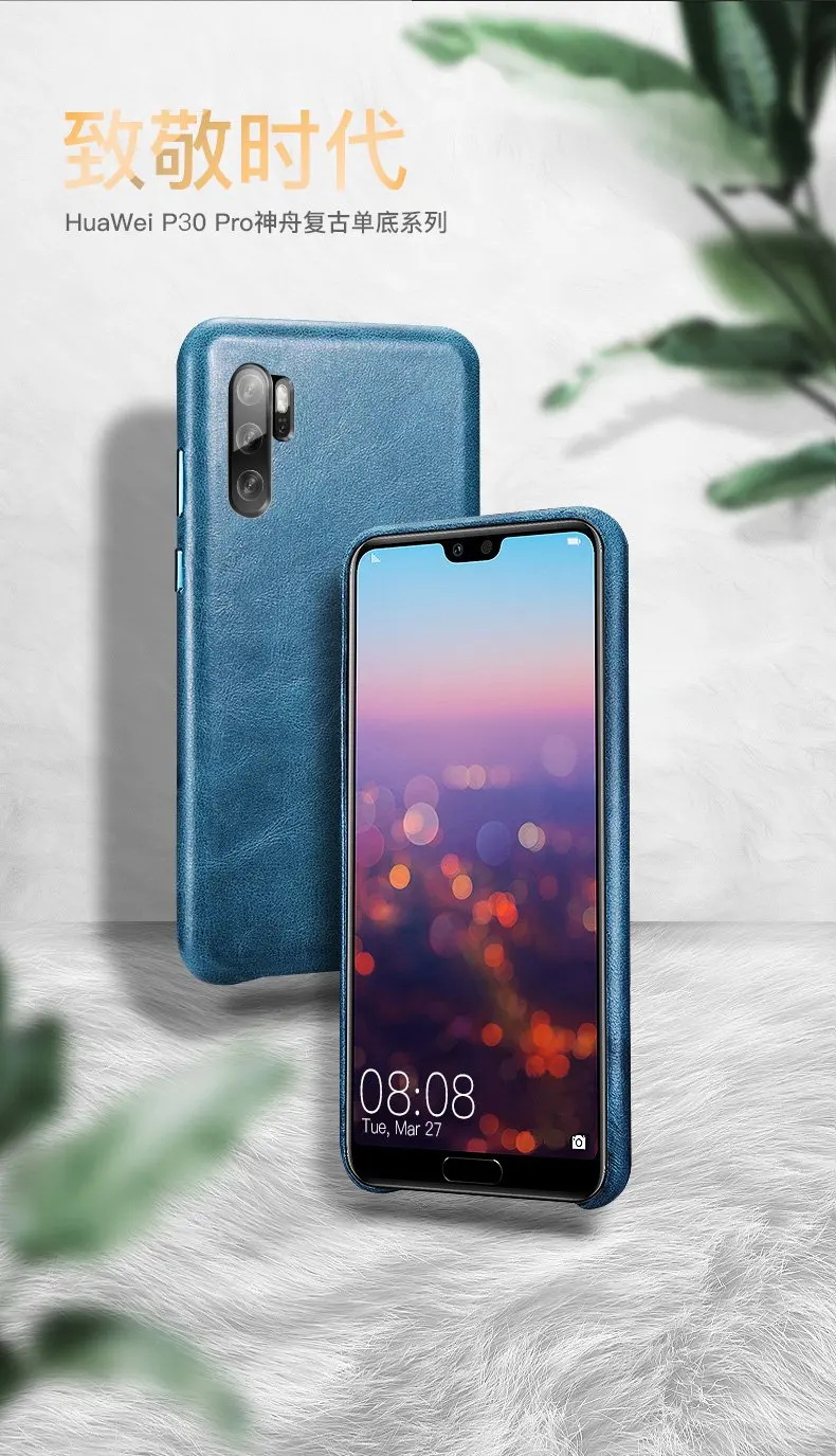 Первый слой воловьей кожи чехол для телефона huawei P30 PRO P30 чехол матовый Ретро Натуральная кожа
