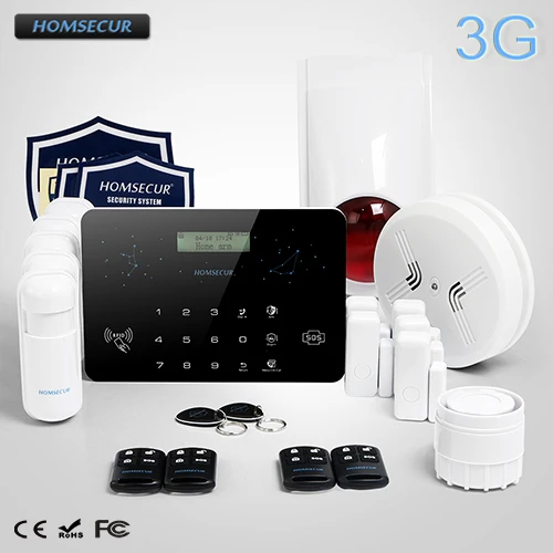Homsecur беспроводный ЖК дисплей 3g/2G RFID охранной сигнализации Системы + PIR 5 * двери