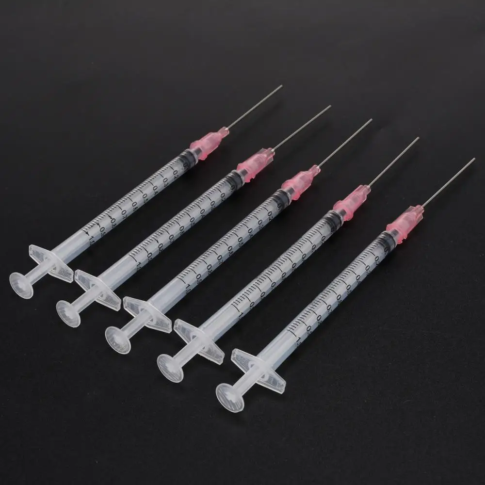 5 set Blunt Tip Syringe 1ml Glue Stainless Steel Dispense Needles & Needle 18 Gauge 1.5" w/Caps | Инструменты