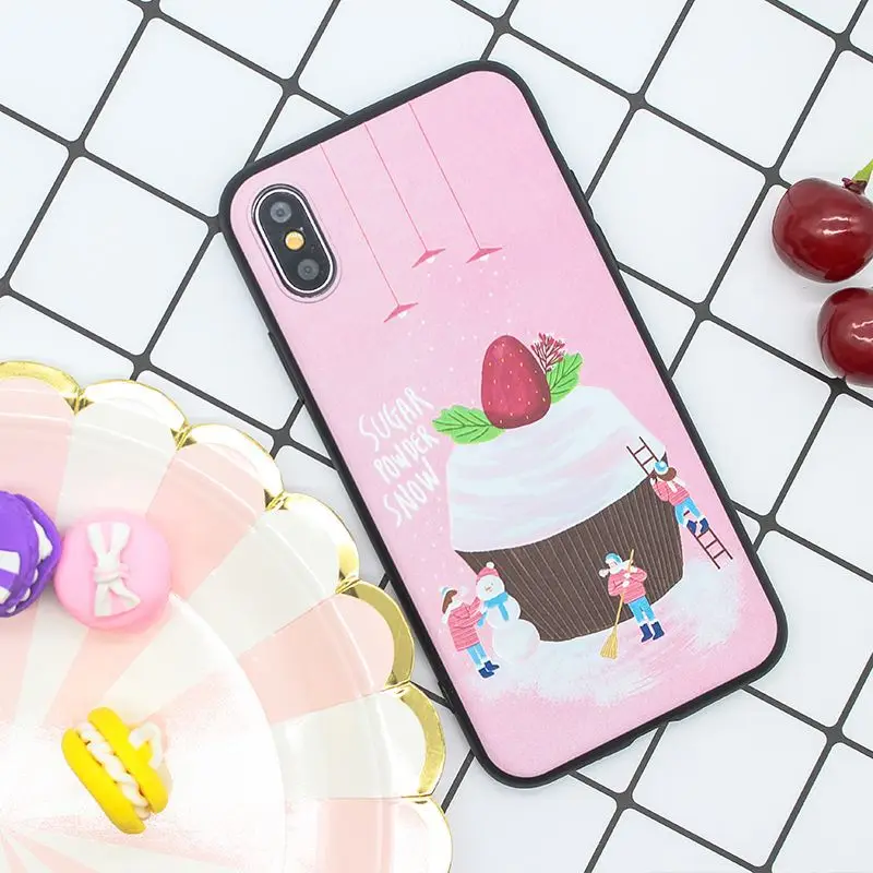 Чехол для мобильного телефона женщин iPhone X 7 8 Plus в упаковке мягкий TPU набор 6 6s
