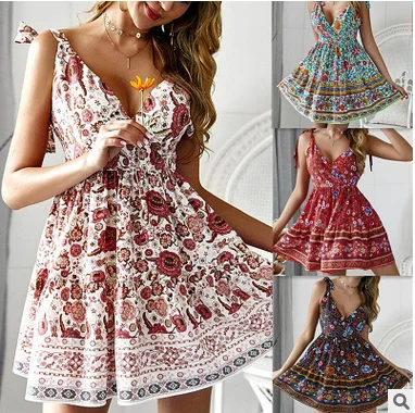 Woman Summer print dress 4 colors Beach holiday beach short | Женская одежда