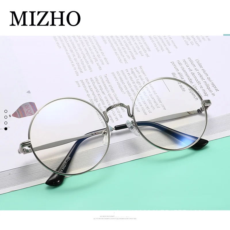 Мужские и женские оптические очки MIZHO коричневые металлические круглые с