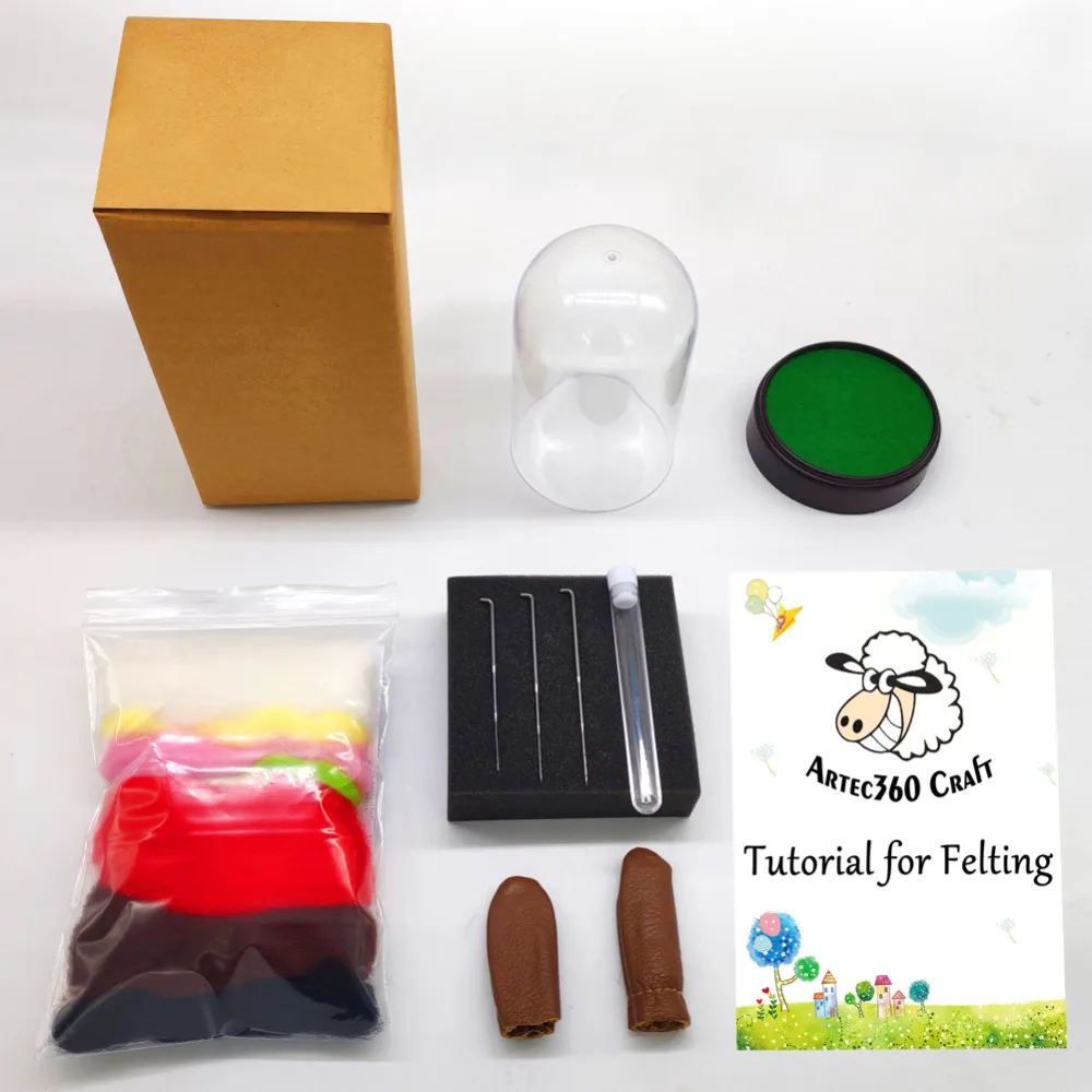

Feltsky Rose Needle Felting Kit Valentines Gifts 15x9.5cm - Needles, Finger Guards, Foam Mat, Instructions