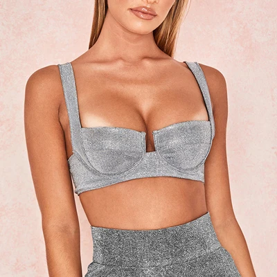 silvery Darcydebie Уличная Сексуальная короткая футболка с открытыми плечами женские блузки без бретелек на бретельках топы летние повседневные рубашки - Цвет: silvery